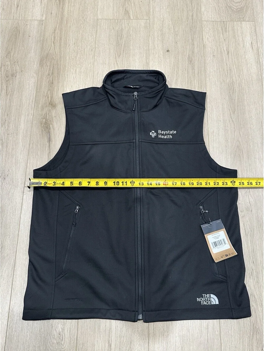 NWT North Face Mens Vest XL Black Ridgewall Soft Shell Fleece Lined Wind Wall